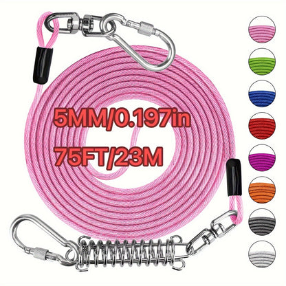 Heavy Duty Dog Leash 6 10 15 30 50 75 100 Feet Long Training Tie Out Cable for Large Dogs Up to 500 lbs Durable Bite-Resistant Yard Running Rope Lead