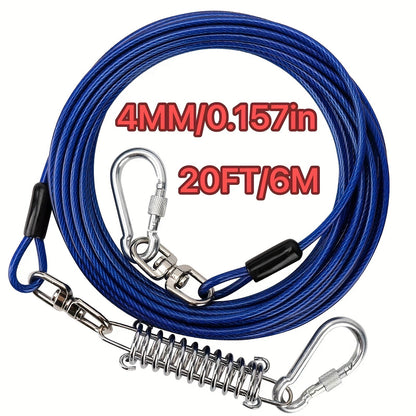 Heavy Duty Dog Leash 6 10 15 30 50 75 100 Feet Long Training Tie Out Cable for Large Dogs Up to 500 lbs Durable Bite-Resistant Yard Running Rope Lead