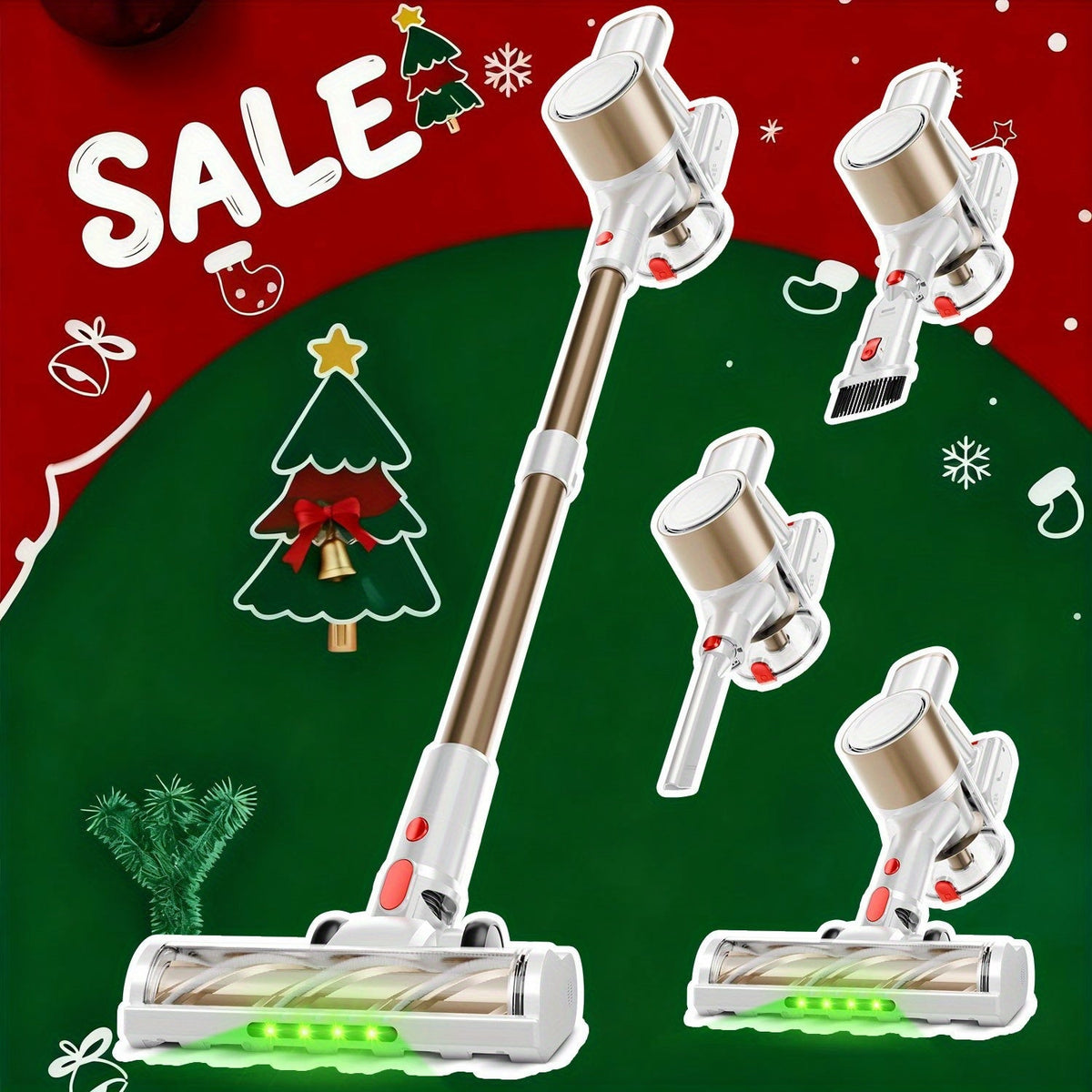 Wired & Wireless Cordless Stick Vacuum Cleaner - 55–70 KPa, 3-Speed, 45-Min Battery, Detachable Battery, LED Floor Brush - Pet Hair, Carpet & Hard Floor - Lightweight Handheld