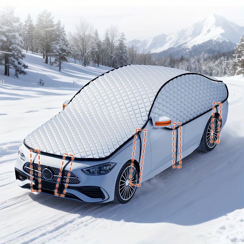 Car Windshield Snow Cover - Portable Snow & Ice Shield, Frost Protection, Easy Installation, Wind-Resistant - Fits Most Vehicles