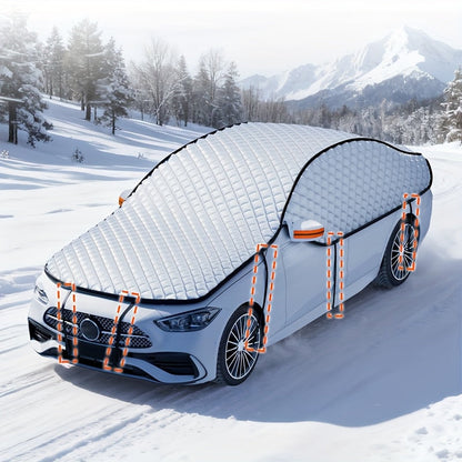 Car Windshield Snow Cover - Portable Snow & Ice Shield, Frost Protection, Easy Installation, Wind-Resistant - Fits Most Vehicles