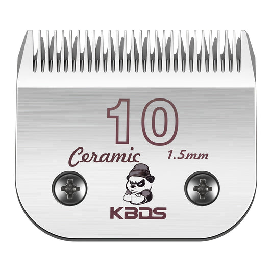 Detachable Ceramic Pet Clipper Blade #10 - High Carbon Steel, Compatible with Andis, Oster & A5 Clippers - Professional Dog Grooming Replacement Blade (1/16" / 1.5mm Cut)