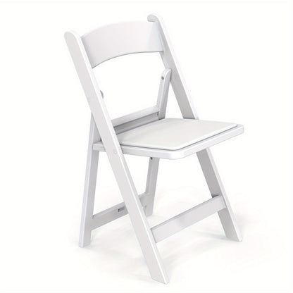 Resin Folding Chairs with Cushioned Seats – Foldable Plastic Padded Chair for Indoor Outdoor Events Weddings BBQ Camping Patio in White & Black (Set of 1 2 4 or 8)