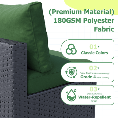 9 or 14 Piece Outdoor Replacement Cushions for L-Shaped Sectional Sofa Deep Seat Water-Repellent High-Resilience Foam Patio Furniture Cushion Set 4 6 Seat Wicker Couch