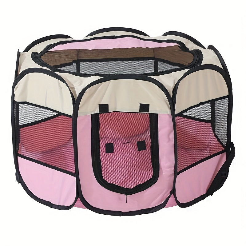 Portable Foldable Pet Playpen for Dogs Cats Rabbits – Octagon Puppy Playpen Indoor Outdoor, 8-Panel Exercise Pen for Small Medium Animals, Easy Setup No Tools Required