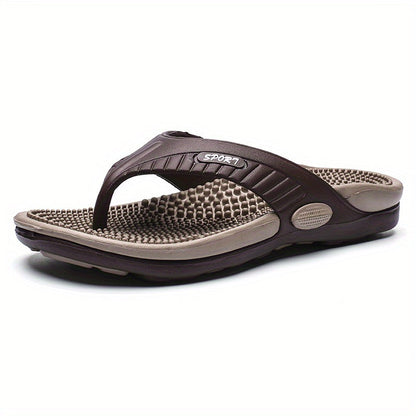 Acupressure Massage Flip-Flops - Arch Support, Shock-Absorbing & Non-Slip - Unisex Indoor, Outdoor & Beach Sandals - US 8–12 - Orange Red, Green, Red, Black, Khaki & Brown