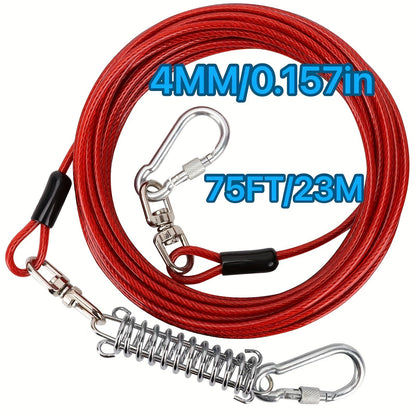 Heavy Duty Dog Leash 6 10 15 30 50 75 100 Feet Long Training Tie Out Cable for Large Dogs Up to 500 lbs Durable Bite-Resistant Yard Running Rope Lead