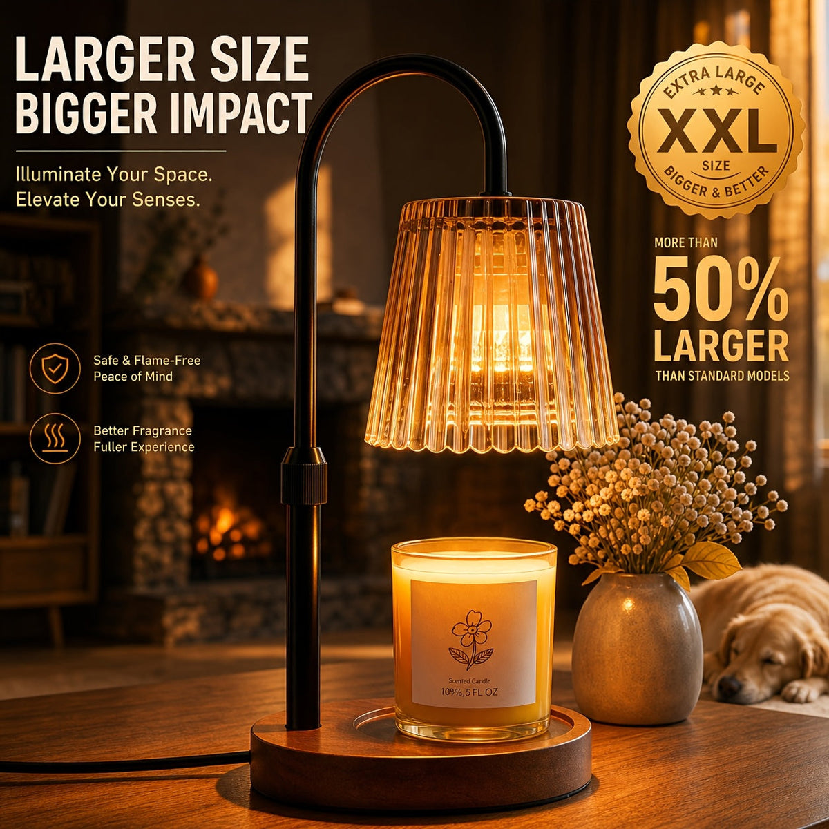 Dimmable Candle Warmer Lamp with Timer – Wax Melt Warmer for Jar Candles Home Decor Gift for Mom Women & Housewarming in Black (Bulb Not Included)