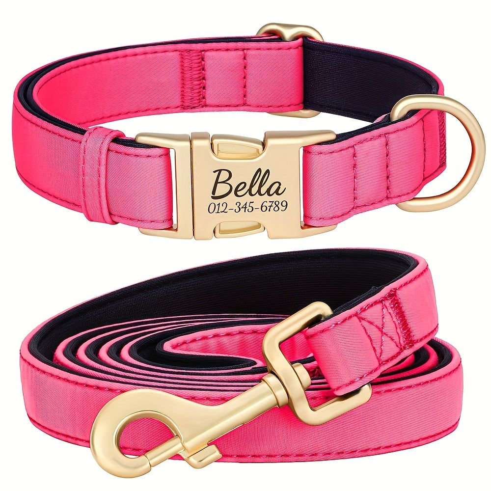 Customizable Nylon Dog Collar with Quick-Dry Diving Cloth Lining – Soft Comfortable Durable Collar for Small Medium Large Dogs – Personalized ID Info Dog Collar for Daily Walking & Outdoor Activities
