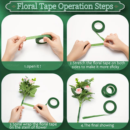 105Pcs Floral Arrangement Kit with Green Floral Tape Wire Boutonniere Flower Pins and Wire Cutter – DIY Wreath Making Wedding Bouquet Corsage Craft Supplies