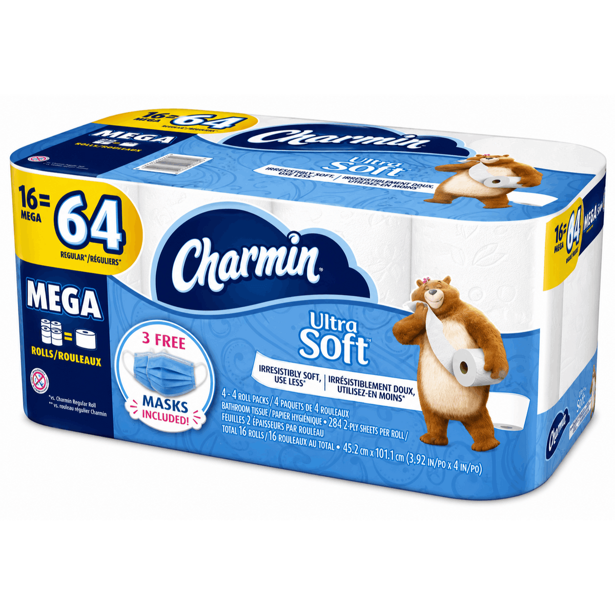 Charmin Ultra Soft Mega Roll Toilet Paper - 16 Rolls Per Pack, Soft & Strong, Value Bulk Pack for Home Bathroom