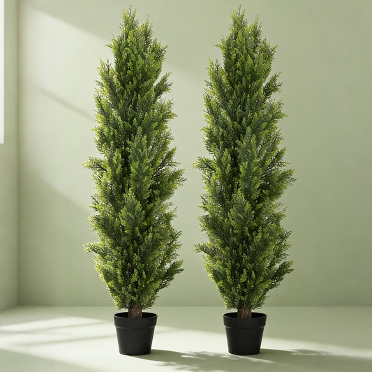 2-Pack Artificial Shaped Pine Trees – Faux Topiary Greenery Trees for Indoor & Outdoor, Front Door, Courtyard & Entryway Decor, 3FT / 4FT / 5FT / 6FT, Low-Maintenance Year-Round Decor – Nova Mart