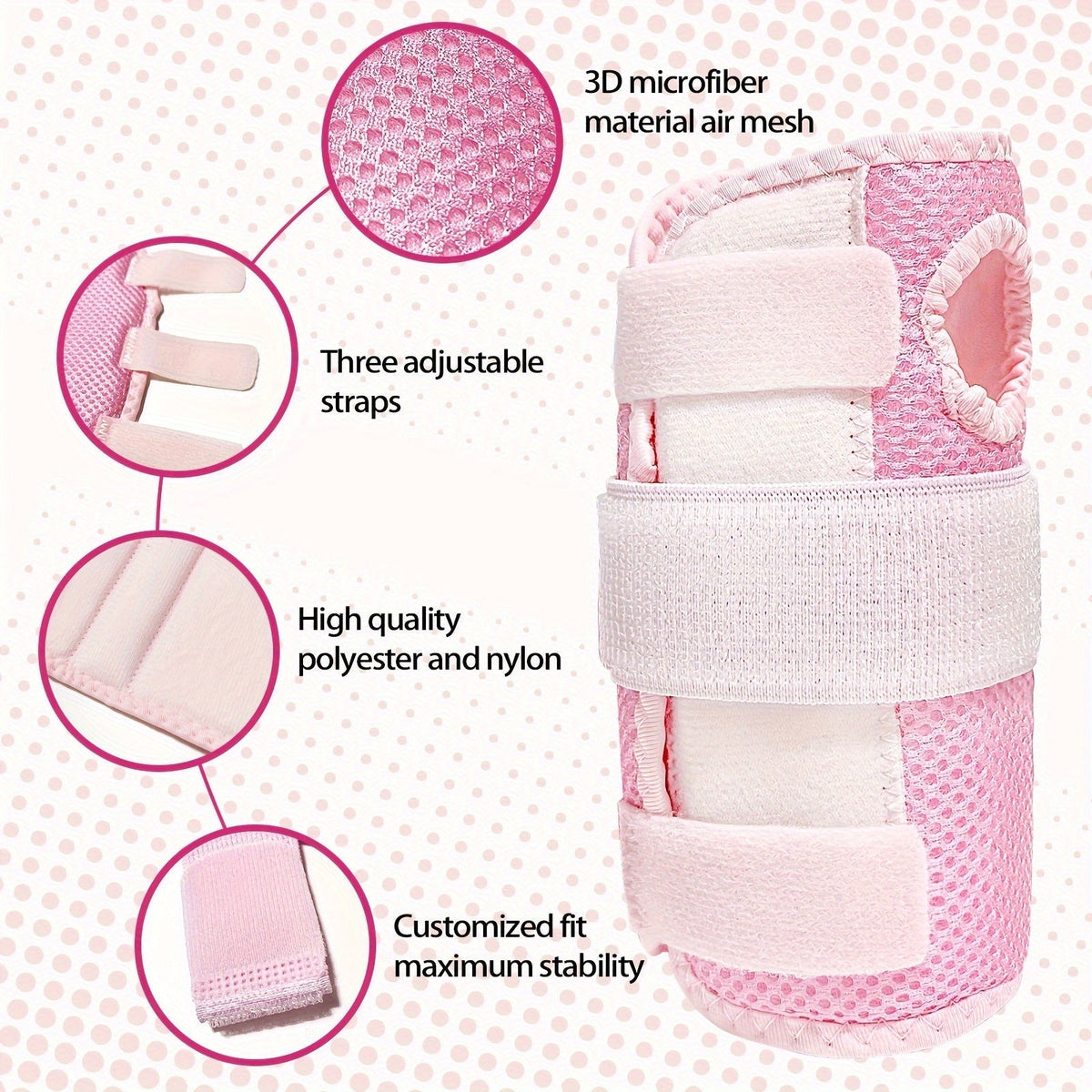 Wrist Brace with Dual Plate Triple Fixation Support - Breathable Adjustable Compression Splint for Sports, Carpal Tunnel, Tendonitis Relief, 1 Pair Pink Blue Beige
