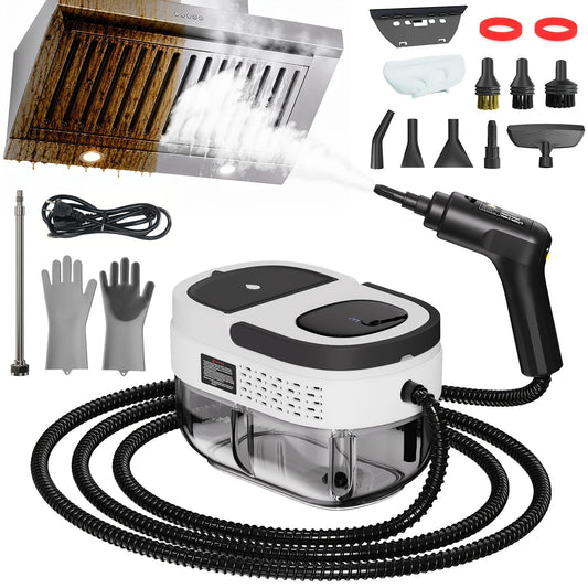 2500W Handheld Steam Cleaner, 54.1oz Large Water Tank, High-Pressure Steam, 3-Level Adjustable Handle, Chemical-Free Deep Cleaning for Home, Car Detailing, Grout, Furniture, Bed Bugs, Portable