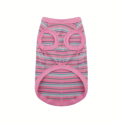 Soft Ribbed Striped Dog Tank Top Vest for Small Dogs - Lightweight Breathable Pullover Dog Shirt for XS to XXL Breeds, Cute Dog Clothes in 11 Colors for Chihuahua Yorkie Pomeranian Daily Wear