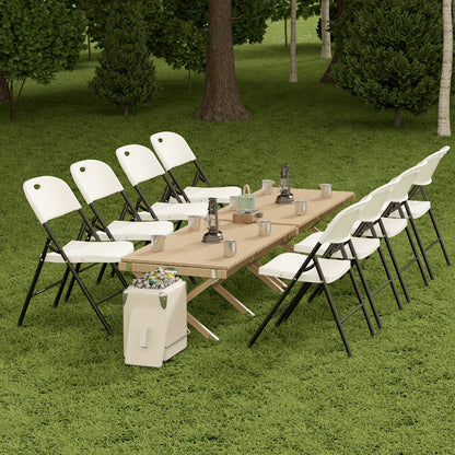 Heavy-Duty PP Plastic Folding Chairs – 1000 LB Capacity Ergonomic Foldable & Portable for Indoor & Outdoor Events Parties & Dinners (4-Pack, 8-Pack & 10-Pack)