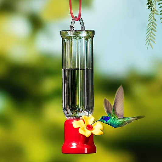 Hummingbird Feeder Outdoor Plastic Transparent Removable Hanging with Wire for Backyard Garden Patio – Easy Fill Nectar Feeder for Wild Birds Wildlife Watching 1pc