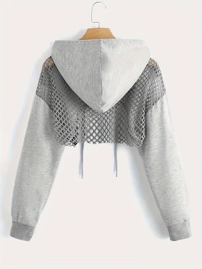 Y2K Hooded Sweatshirt Women Long Sleeve Crop Pullover Drawstring Hood Street Casual Fashion Top Black XS S M L XL XXL