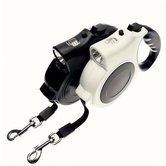 LED Retractable Dog Leash 16 Feet with Built-In Lights – Adjustable Durable PVC Traction Line for Small and Medium Dogs, Lighted Safety Leash for Night Walks & Jogging, One-Button Brake & Lock