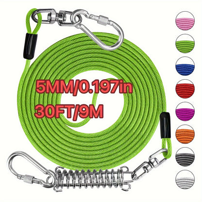 Heavy Duty Dog Leash 6 10 15 30 50 75 100 Feet Long Training Tie Out Cable for Large Dogs Up to 500 lbs Durable Bite-Resistant Yard Running Rope Lead