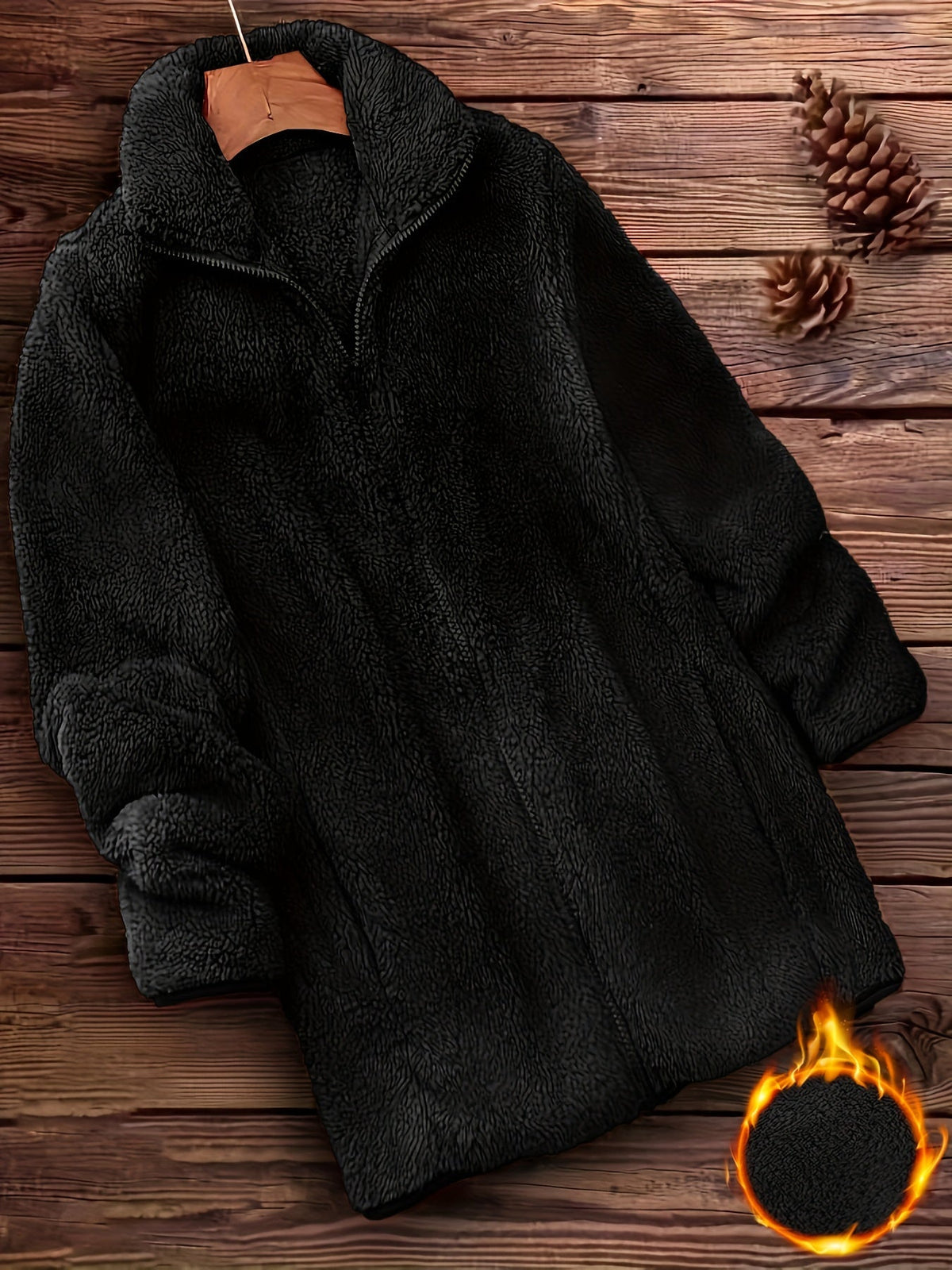 Zip Up Teddy Coat Women Fuzzy Fleece Sherpa Jacket Solid Color Long Sleeve Winter Outerwear Warm Fluffy Coat with Zipper Closure S-XXL Multiple Colors