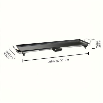 Household Smokeless Electric Grill - Extra-Large Non-Stick Roasting Pan, Adjustable Temperature & Drip Tray - Multifunctional Indoor & Outdoor BBQ - Medium, Large & Extended - Holiday Gift
