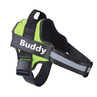 Personalized No-Pull Dog Harness Vest – Reflective Breathable Custom Name Pet Harness for Small to XXL Dogs, Outdoor Walk & Training Vest in 12 Colors Including American Flag & Camo