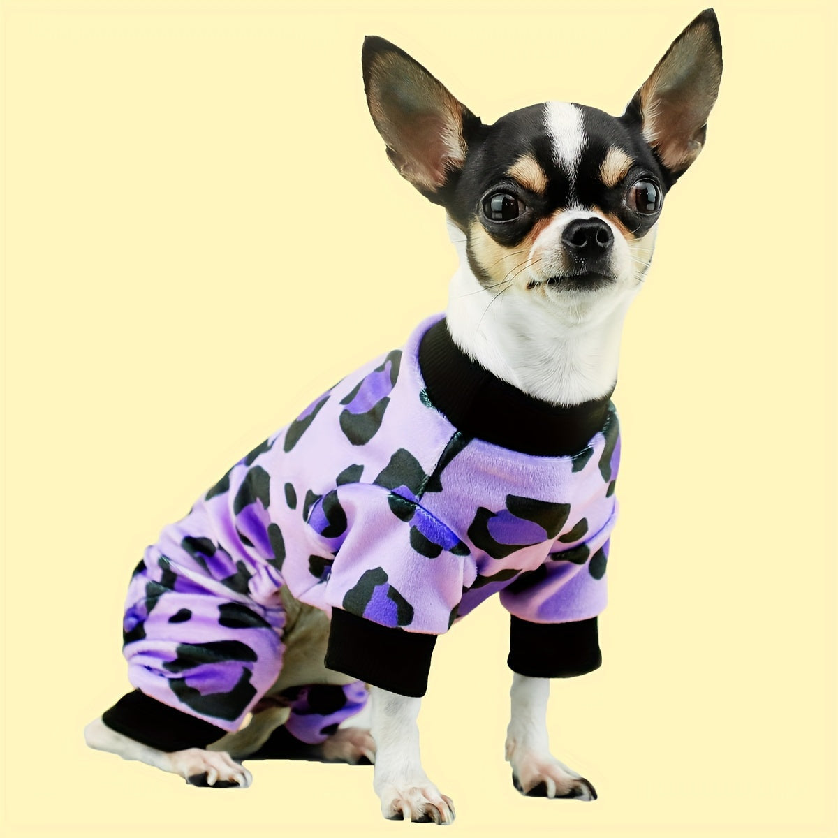 Pink Leopard Print Dog Pajamas for Small Dogs & Cats – Plush Soft Cozy Pet Jammies, Glamorous Leopard Texture Onesie Sleepwear for Puppies and Kittens, Stylish Indoor Dog Apparel and Pet Gift
