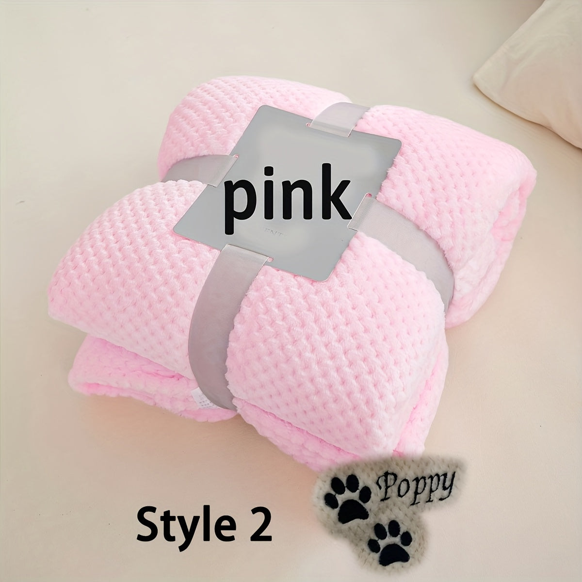 Personalized Pet Blanket Custom Embroidered with Name - Plaid Throw Blanket for Dogs & Cats, Cozy Machine Washable Bedspread for Bed & Couch, 3 Embroidery Styles 4 Colors - Puppy & Kitten Gift