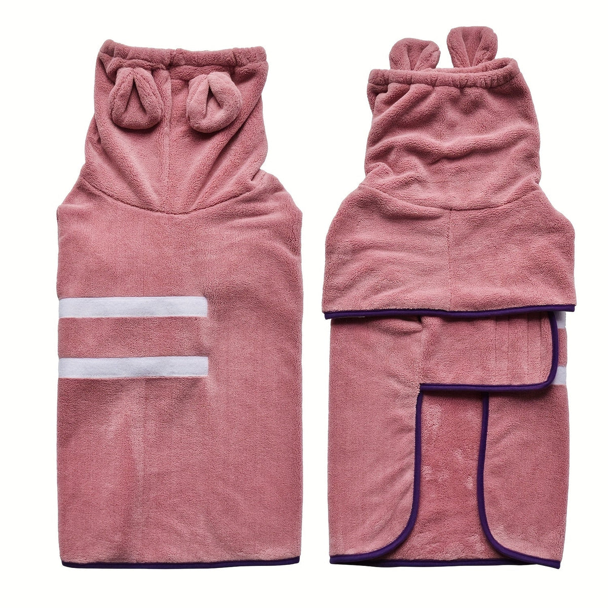 Hooded Dog Bathrobe Super Absorbent Quick-Dry Dog Robe with Hood Cozy Post-Bath Drying Coat Dog Pajamas XS S M L XL XXL 3XL 6 Colors Deep Blue Pink Green Light Blue Orange Grey