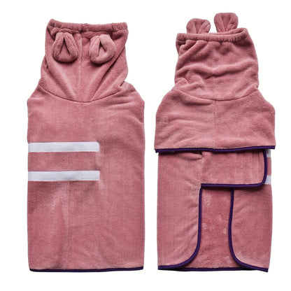 Hooded Dog Bathrobe Super Absorbent Quick-Dry Dog Robe with Hood Cozy Post-Bath Drying Coat Dog Pajamas XS S M L XL XXL 3XL 6 Colors Deep Blue Pink Green Light Blue Orange Grey
