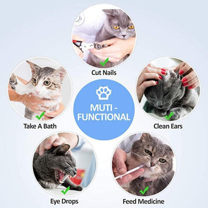 Adjustable Cat Grooming Restraint Bag with Breathable Mesh - Multi-Functional Cat Shower Bag for Bathing, Nail Trimming, Ear Cleaning, Injections & Vet Visits, Durable Cat Bathing Bag for Kittens & Cats