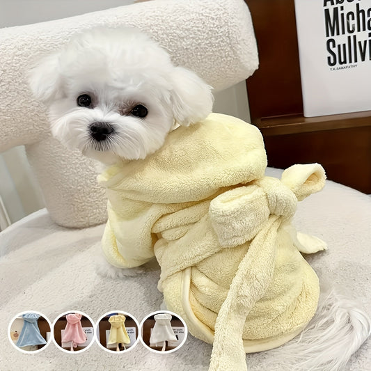 Ultra-Absorbent Pet Bathrobe for Dogs and Cats - Quick-Dry Soft Microfiber Towel Robe with Secure Closure for Small Dogs Cats and Kittens, All-Season Comfort, 6 Colors & Sizes S M L