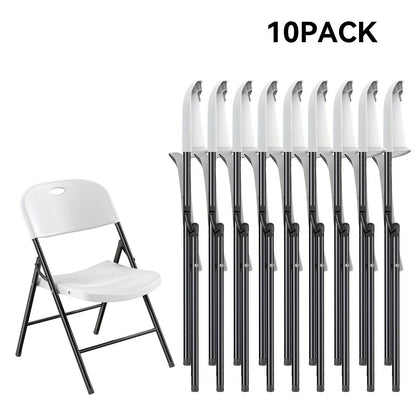 Heavy-Duty PP Plastic Folding Chairs – 1000 LB Capacity Ergonomic Foldable & Portable for Indoor & Outdoor Events Parties & Dinners (4-Pack, 8-Pack & 10-Pack)