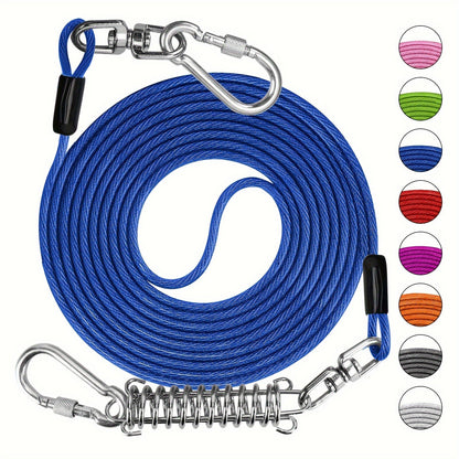 Heavy Duty Dog Leash 6 10 15 30 50 75 100 Feet Long Training Tie Out Cable for Large Dogs Up to 500 lbs Durable Bite-Resistant Yard Running Rope Lead