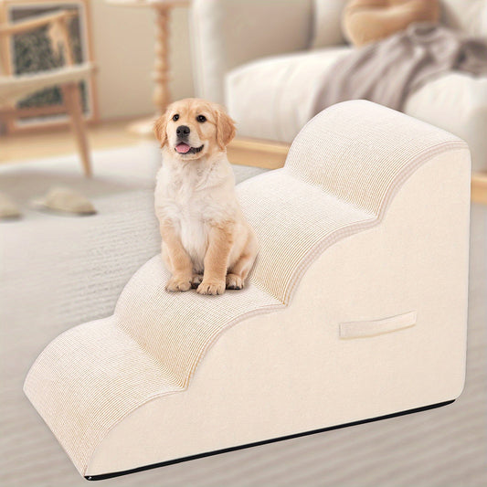 Dog Stairs for Bed & Sofa – Non-Slip Pet Steps 2/3/4 Steps for Small Dogs Cats, Removable Washable Cover, Orthopedic Ramp for Senior Dogs, Injured Pets & Joint Pain Relief, 5 Colors
