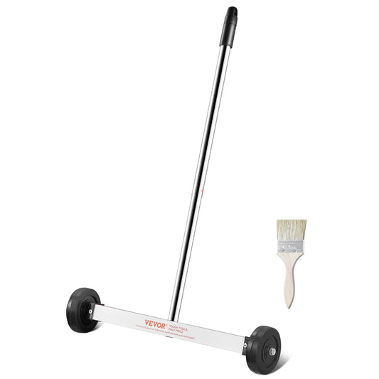 Rolling Magnetic Sweeper 15"/18", 8-45 lbs Capacity, Telescoping Adjustable Handle 17.5"-41", Aluminum Alloy Shell, Rubber Wheels, for Nail Screw Metal Debris Pickup in Garage Yard Roofing Job Site