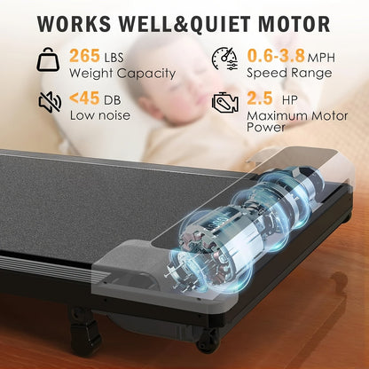 4-in-1 Walking Pad Under Desk Treadmill, LED Display, Compact Folding Design, for Home Office, Small Spaces, Walking & Jogging