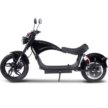 MotoTec Raven 60V 2500W Lithium Electric Scooter – 28 MPH, 35–50 Mile Range, 30Ah Battery, Hydraulic Brakes, Front & Rear LED, Mirrors & Horn – High-Performance Adult Electric Moped Scooter