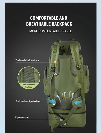 100L Tactical Backpack Large Capacity Molle Hiking Backpack with Multiple Compartments & Ergonomic Straps - Heavy Duty for Camping, Travel, Trekking & Outdoor Adventures