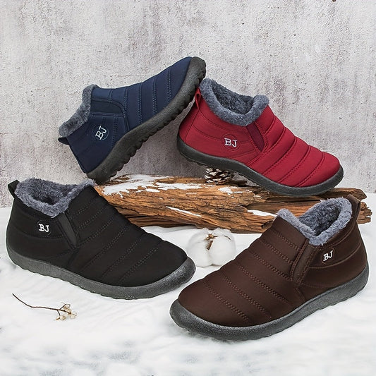Women's Winter Ankle Snow Boots - Warm, Waterproof & Stylish - US 5.5–12 - Fern Green, Orange, Fluorescent Green, Brown, Red, Black, Blue & Grey