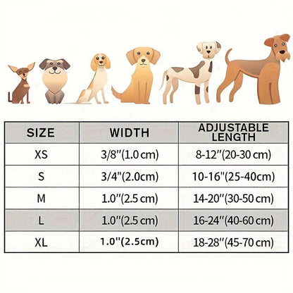 Reflective Adjustable Dog Collar for Small Medium Large Dogs & Cats – Safety Night Visibility Pet Collar with Durable Buckle, Comfortable Everyday Dog Collar