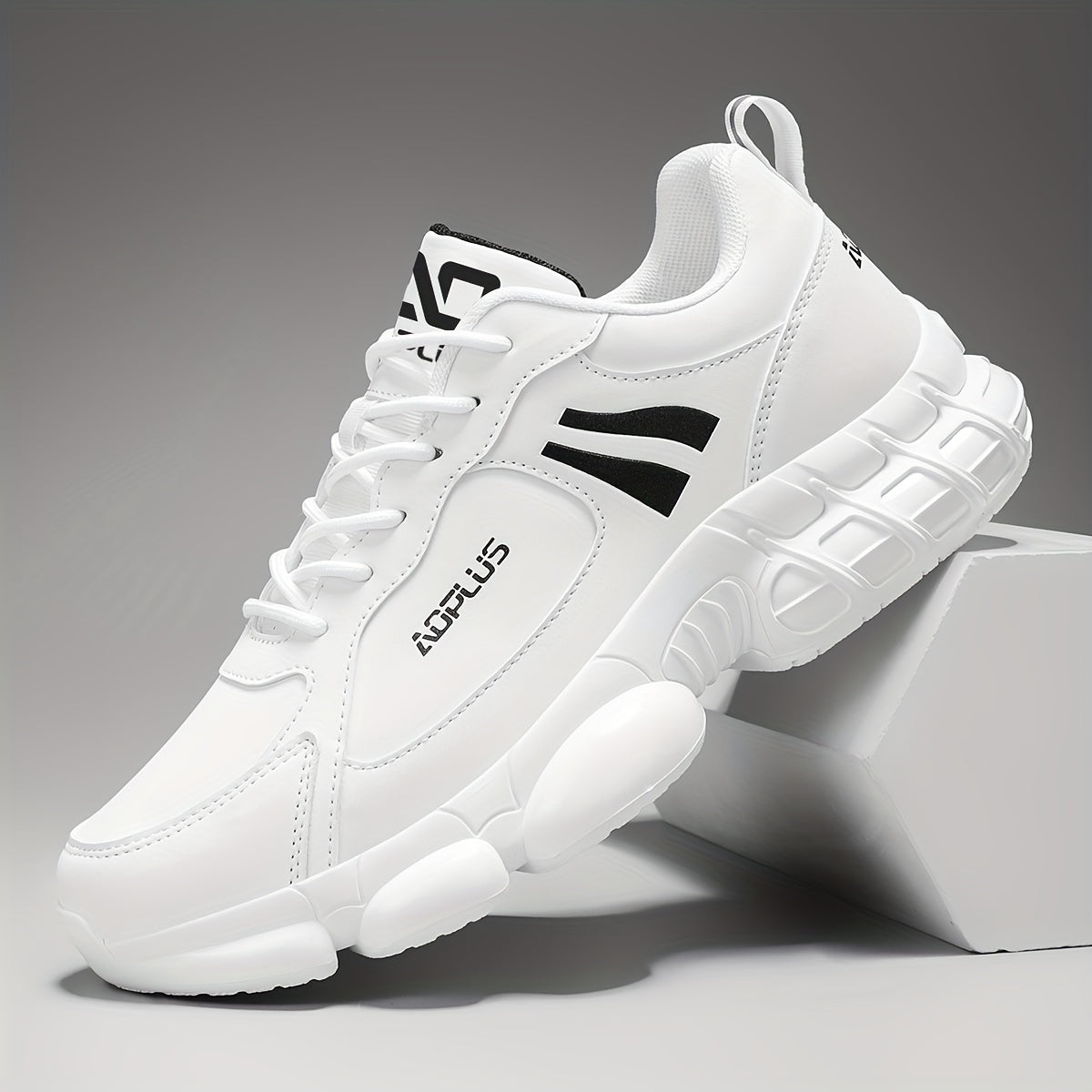 Men's Road Running Sneakers – Anti-Slip Wear-Resistant Lace-Up Athletic Shoes, All Season Low Top Casual Outdoor Sneakers, Blue Black White, Sizes US 6.5–13.5