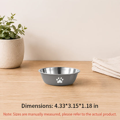 Stainless Steel Pet Bowl with Non-Slip Base – Colorful Printed Food & Water Dish for Cats and Dogs, Durable Easy-Clean Feeding Bowl for Small Medium Large Pets