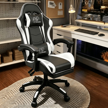 Premium Boss Gaming & Executive Office Chair – Heavy Duty Metal Frame, PU Leather, Reclining, Lumbar Support & Headrest, Long Hours Comfort, With or Without Footrest, Black & Red / White / Blue / All Black – Nova Mart