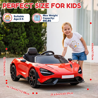 Kids Electric Ride-On Car Toy for Toddlers Ages 3-5 - Battery Powered Vehicle with 3 Speed Settings, Parental Remote Control, Suspension System & LED Lights | Birthday Christmas Gift for Boys & Girls