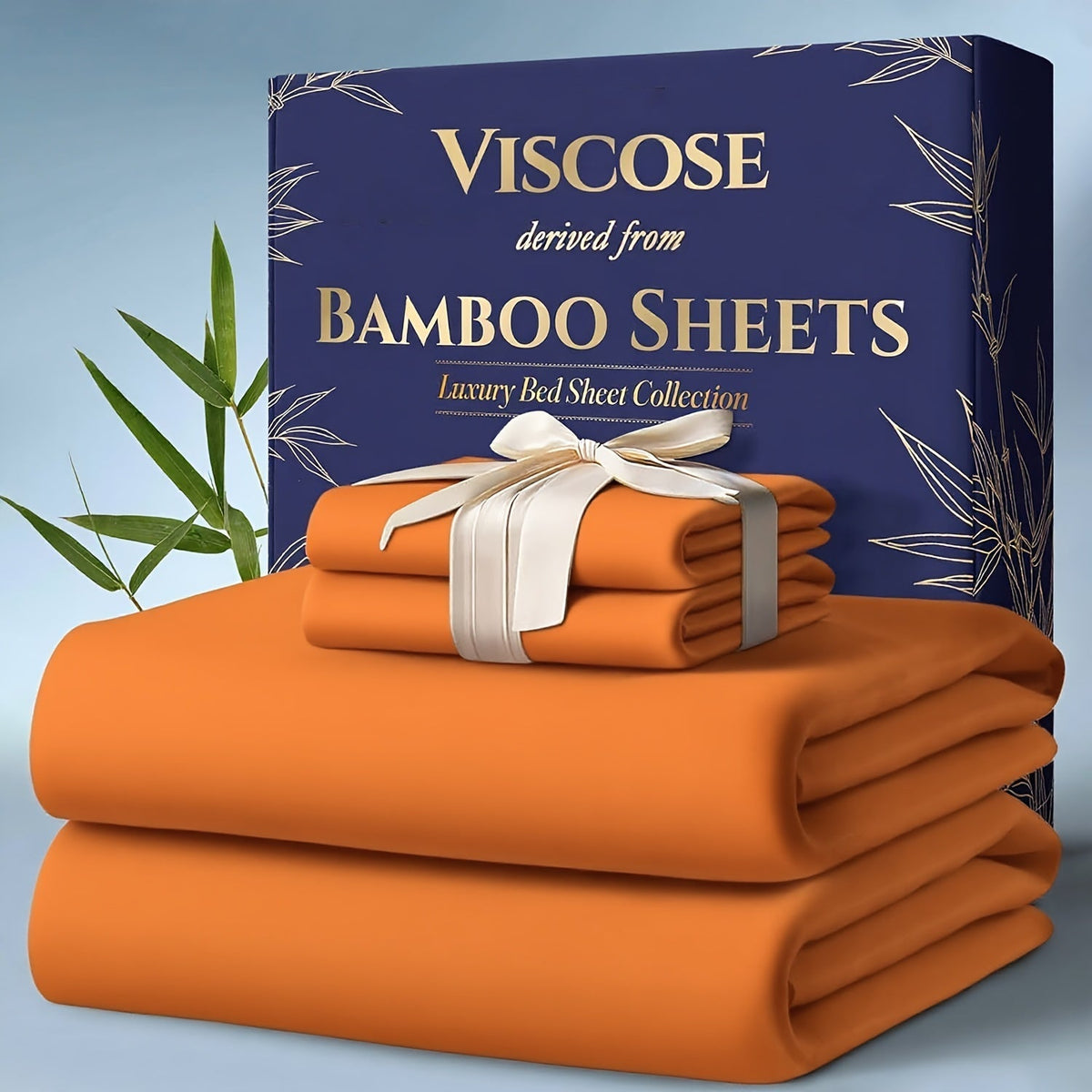 Cooling Bamboo Bed Sheet Sets Deep Pocket | Ultra-Soft Breathable 4-Piece Sheets for Hot Sleepers | Twin Full Queen King | Moisture-Wicking Temperature Regulating Pillowcases Included