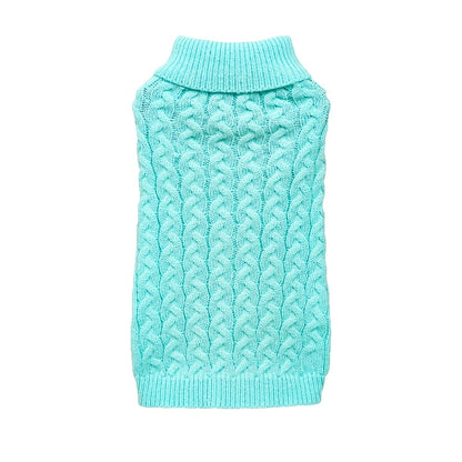 Casual Twist Knit Dog Sweater - Elastic Solid Color Two-Leg Comfortable Pullover for Small Dogs, Teddy & Bichon Dog Clothes, 8 Colors & 5 Sizes XS-XL (White/Burgundy/Grey/Blue/Pink & More)