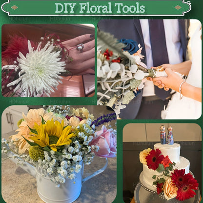 105Pcs Floral Arrangement Kit with Green Floral Tape Wire Boutonniere Flower Pins and Wire Cutter – DIY Wreath Making Wedding Bouquet Corsage Craft Supplies