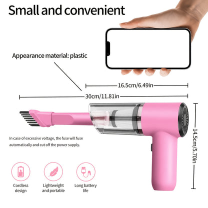 Cordless Car Vacuum Cleaner 7KPa Strong Suction – 80dB Quiet, 3 Nozzles, USB Rechargeable Handheld Portable Auto Vacuum for Car Interior Home Pet Hair, Gift for Women Drivers
